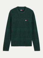 Tommy Jeans Strickpullover mit mit Logo-Badge M2Q-GREEN bei Robert Ley