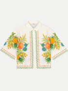 Garcia Kurzarm-Bluse mit Allover-Print 2082-WHITE bei Robert Ley