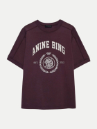 Anine Bing T-Shirt Jaylin Collegiate bgn28-burgundy bei Robert Ley