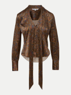 Veronica Beard Seidenbluse Francine N0990 Walnut Multi bei Robert Ley