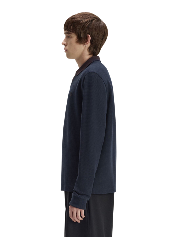 Fred Perry Langarm Poloshirt aus Jacquardstoff bei Robert Ley