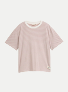Tom Tailor Denim Boxy-Fit T-Shirt 38863-dusty rose white stripe bei Robert Ley
