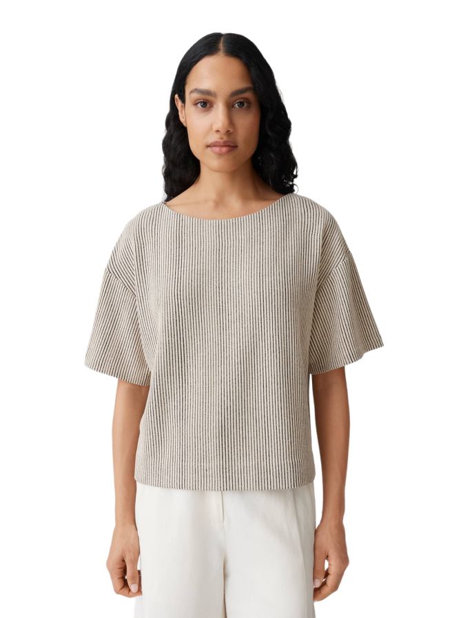 OPUS Kurzarmsweatshirt Gauster mit dreidimensionaler Textur bei Robert Ley