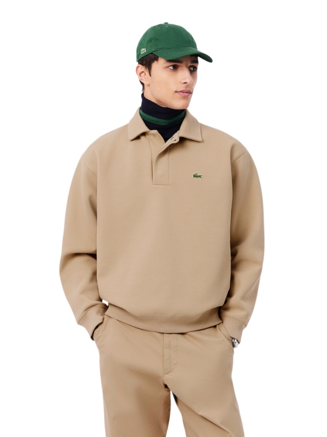 Lacoste Sweatshirt aus Piqué mit Polokragen bei Robert Ley