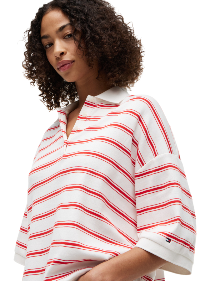Tommy Hilfiger Oversized Polo- Shirt Gestreift bei Robert Ley