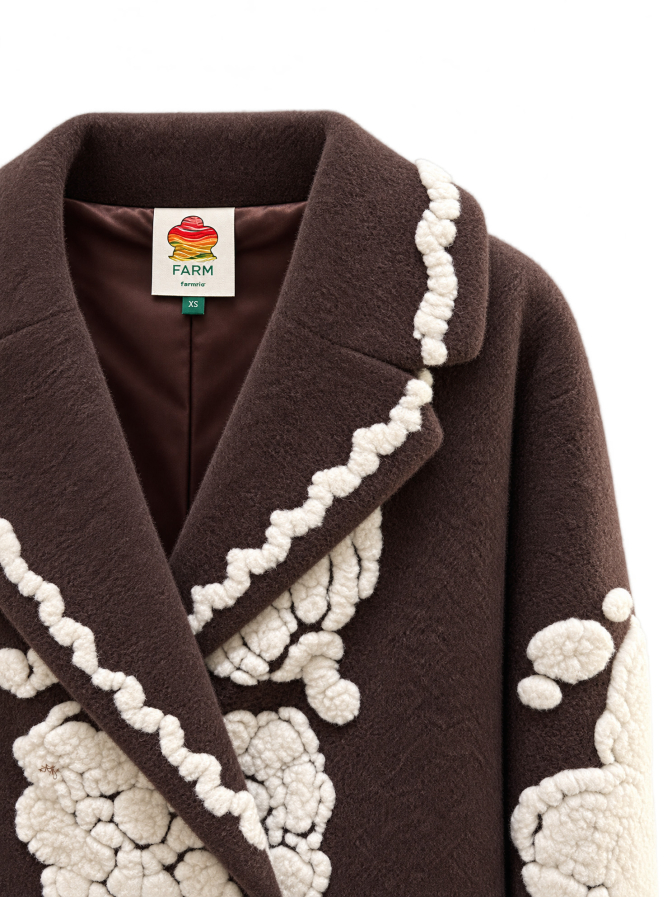 Farm Rio Kurzer Mantel mit Blumenrevers bei Robert Ley