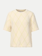 Street One Kurzarm Pullover mit Karo-Muster 27931-pure beige bei Robert Ley