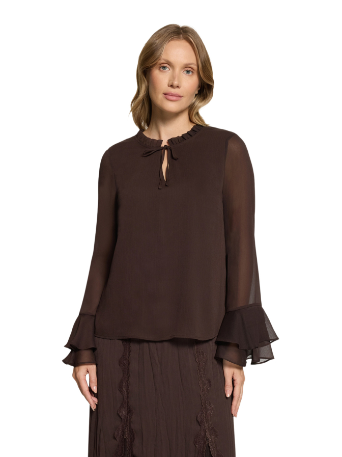 Cartoon Bluse mit Volantärmel bei Robert Ley