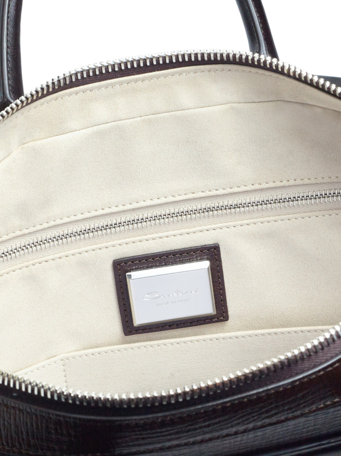 Santoni Aktentasche aus geprägtem Leder bei Robert Ley