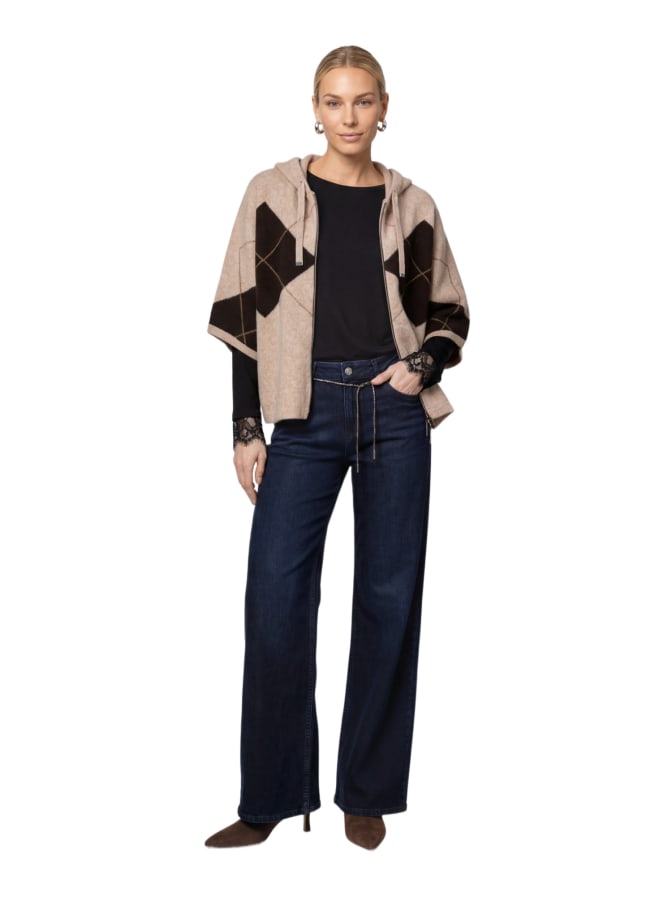 Monari Strickjacke mit Karomuster bei Robert Ley