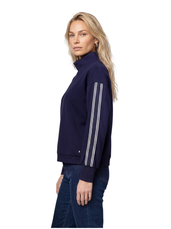 Monari Sweatshirt mit Streifen am Ärmel bei Robert Ley