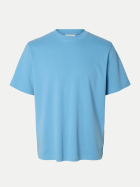 SELECTED HOMME Basic T-Shirt 306907-Blissful Blue bei Robert Ley