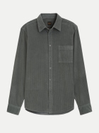 BOSS Orange Cordhemd Relegant mit Logo-Stickerei 377-Open Green bei Robert Ley