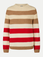 Rabe Moden Grobstrick-Pullover Gestreift 7647-KARAMELL bei Robert Ley