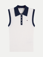Tommy Hilfiger Strick Poloshirt Ärmellos Z00-YELLOW bei Robert Ley