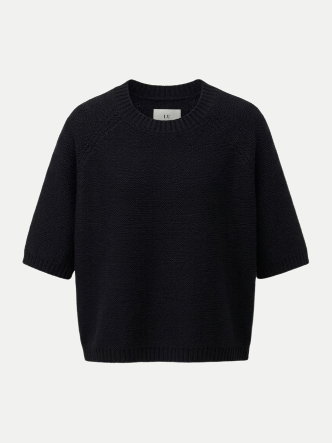 LU REN Kaschmir-Kurzarm-Pullover Milas mit Seidenanteil bei Robert Ley