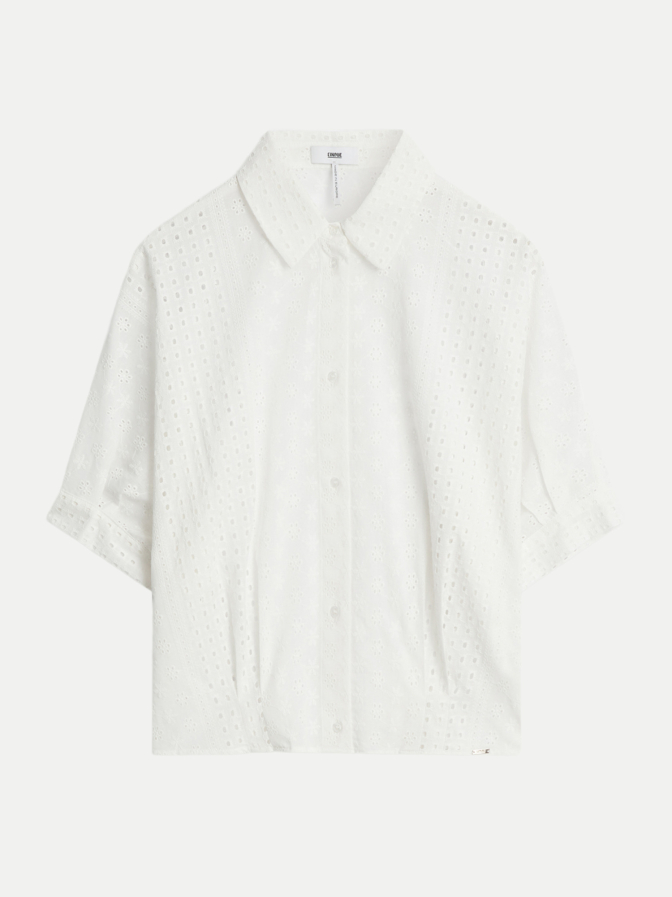 Cinque Kurzarm Bluse CITERNI mit Lochstickerei bei Robert Ley