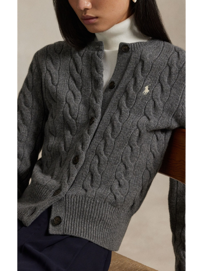 Polo Ralph Lauren Loose-Fit Cardigan mit Achterstrickmuster bei Robert Ley
