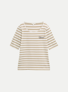 Tom Tailor Casual T-Shirt Gestreift 40330-olive white stripe bei Robert Ley