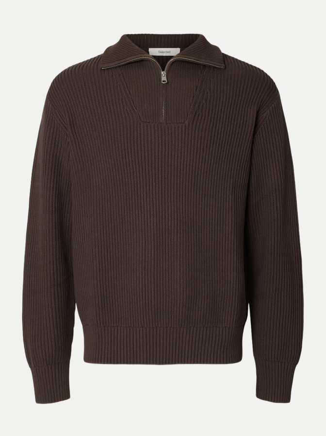 SELECTED HOMME Strickpullover mit halbem Reißverschluss bei Robert Ley