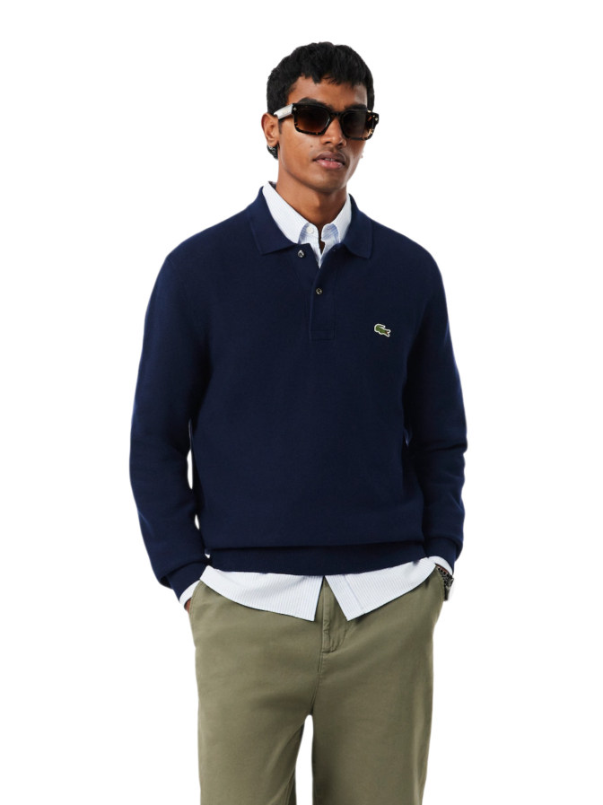 Lacoste Langarm-Polohemd aus Strick bei Robert Ley