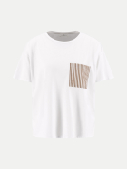 Fynch-Hatton T-Shirt mit Streifendetail 853-COCONUT bei Robert Ley