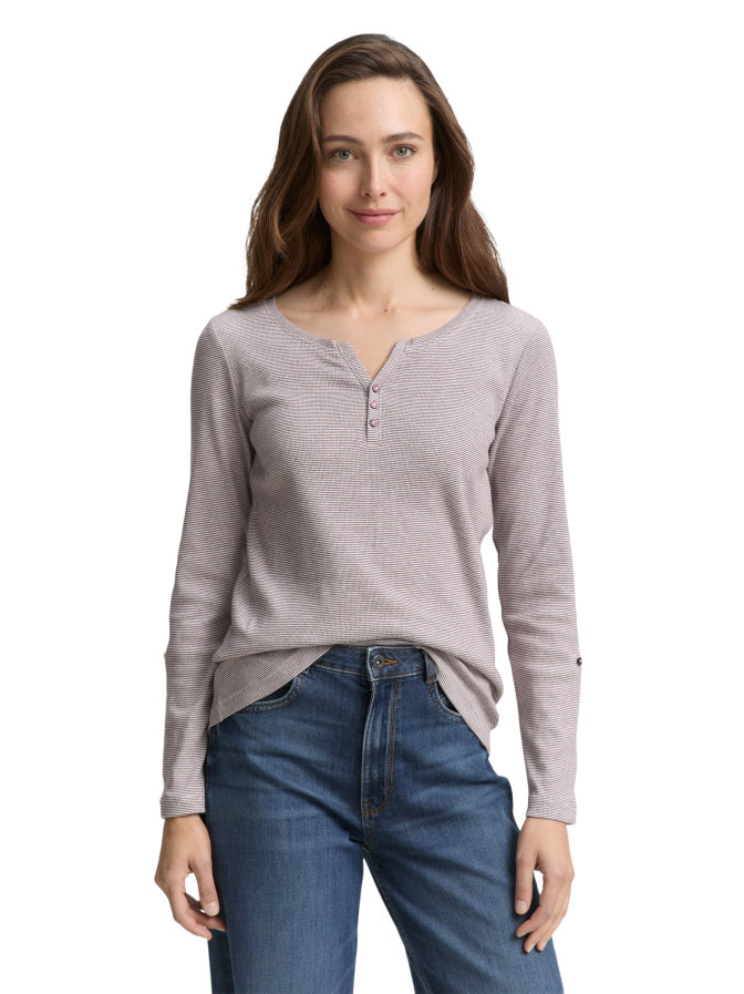 Tom Tailor Casual Langarmshirt mit Turn-Up-Funktion bei Robert Ley
