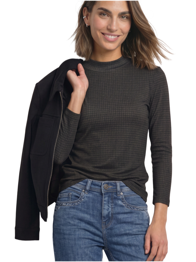 Street One Jerseyshirt mit Hahnentrittmuster bei Robert Ley