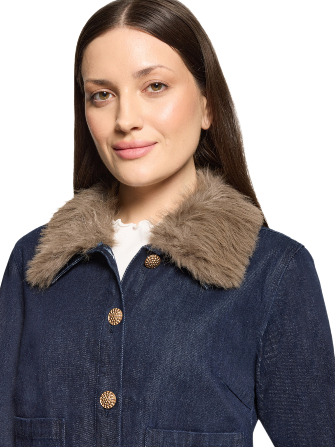 Cartoon - Daydream Jeansjacke mit Fake-Fur Kragen bei Robert Ley