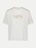 Cartoon T-Shirt mit Schriftzug 1916-Patch Cream/Nature bei Robert Ley