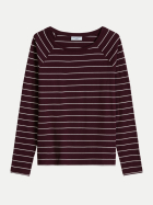 Marc O'Polo DENIM Langarmshirt Gestreift 7027-Dark Red_Multi_02 bei Robert Ley