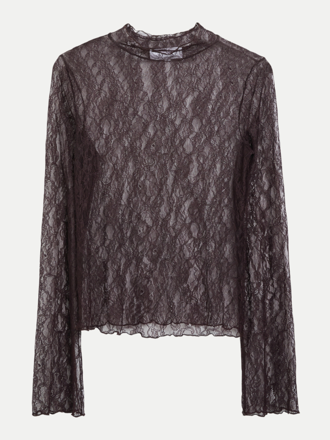 Comma Langarmshirt aus Spitze bei Robert Ley