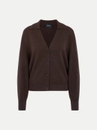 Marc Cain Cardigan aus Kaschmir 697-seal brown bei Robert Ley