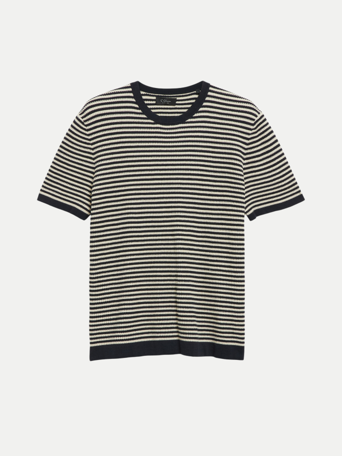s.Oliver BLACK LABEL Kurzarm Strickpullover Gestreift bei Robert Ley