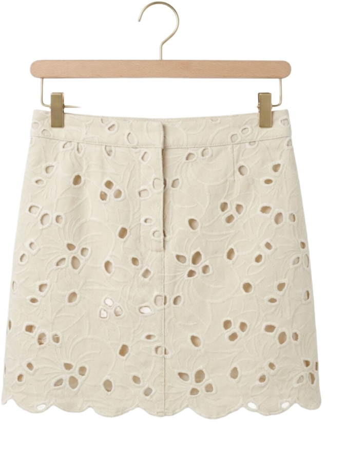 EDITED Denim-Rock mit Broderie Stickerei bei Robert Ley