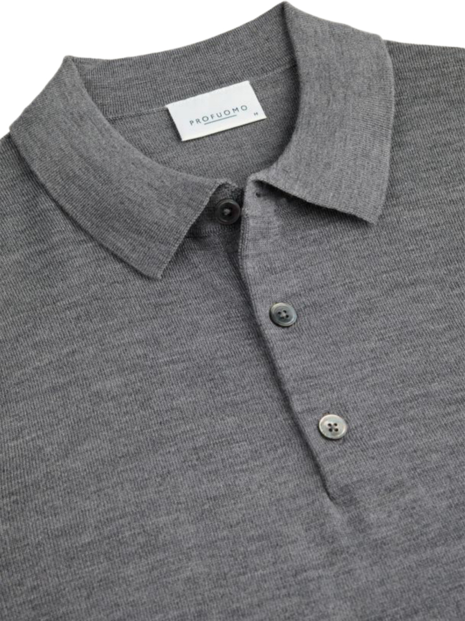 PROFUOMO Pullover mit Polokragen aus Merinowolle bei Robert Ley