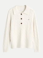 Gant Wollpullover im Zopfstrick-Muster 130-CREAM bei Robert Ley