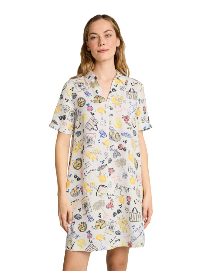 Tom Tailor Casual dress linen with polo collar bei Robert Ley