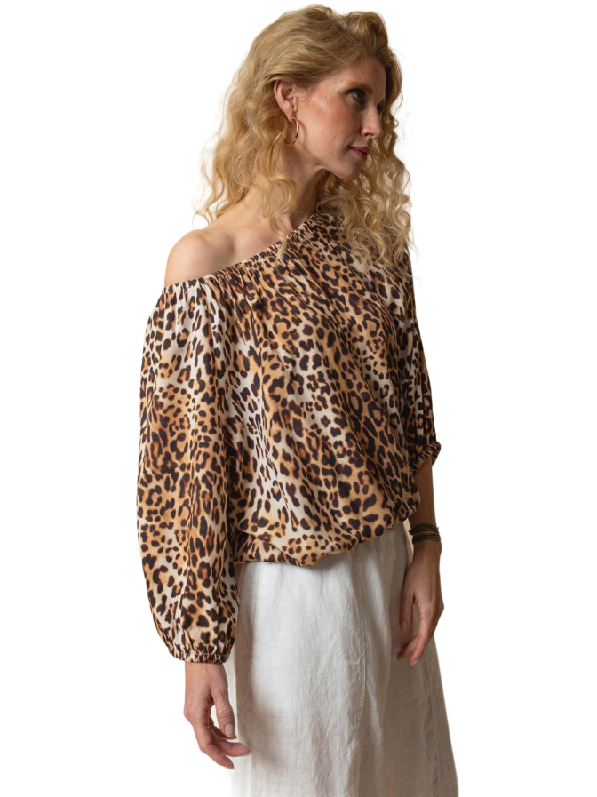 Emily Van Den Bergh Bluse mit Leo-Print bei Robert Ley