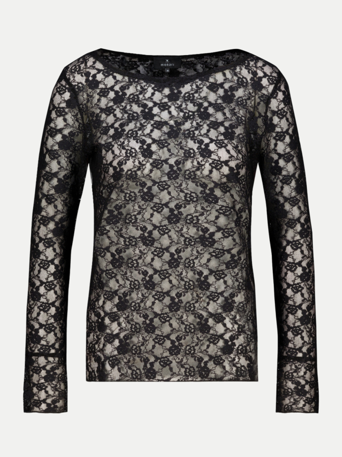 Monari Langarmshirt mit transparenter Spitze bei Robert Ley