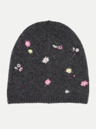 Tom Tailor Denim Strickmütze mit Blumen-Stickerei 41107-dark grey flower embro bei Robert Ley