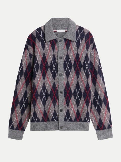 Tommy Hilfiger Argyle-Cardigan mit Alpaka-Anteil bei Robert Ley