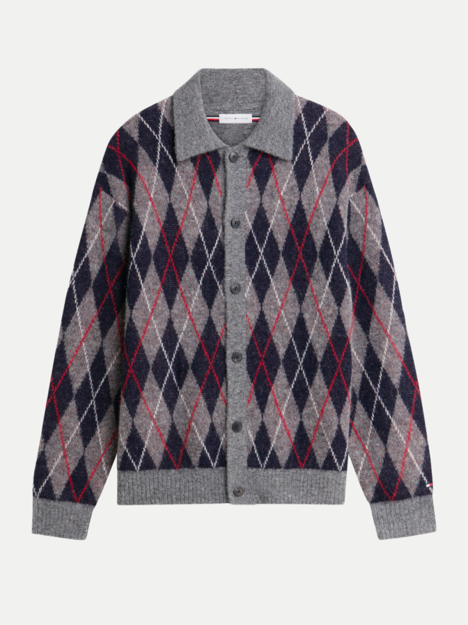 Tommy Hilfiger Argyle-Cardigan mit Alpaka-Anteil bei Robert Ley