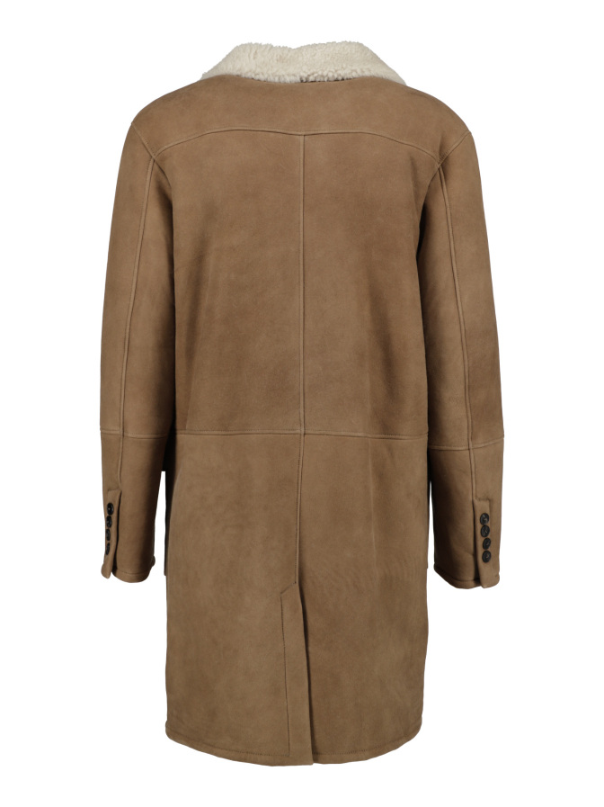 Manzoni 24 2-reihiger Ledermantel mit Lammfell bei Robert Ley