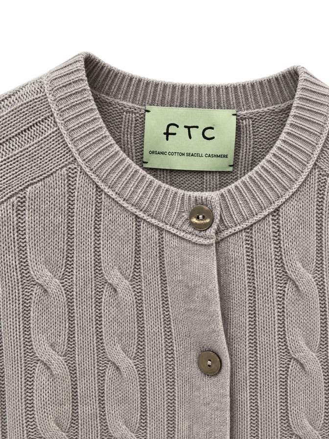 FTC Cashmere Cardigan mit Zopfstrickmuster bei Robert Ley