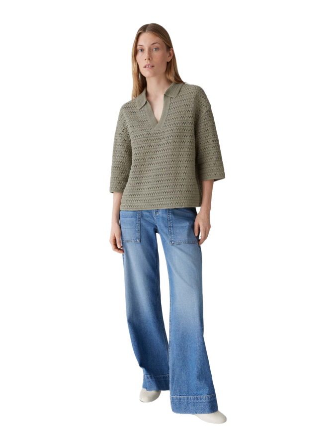 Opus Kurzarmpullover Garakino mit Lochmuster bei Robert Ley