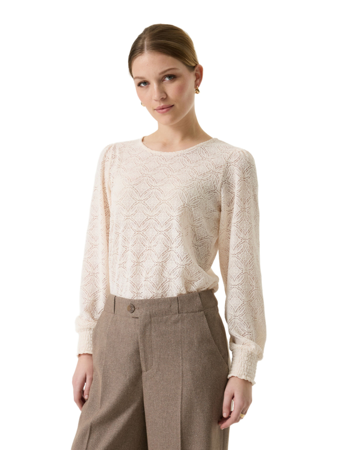 Garcia Langarmshirt mit Jacquardstruktur bei Robert Ley