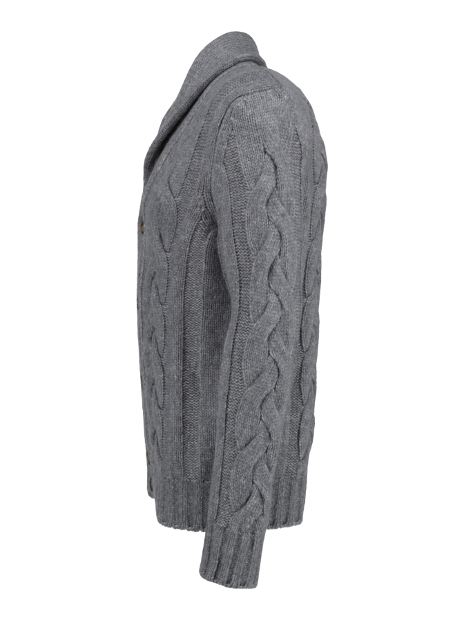 GRAN SASSO Strickjacke  Zopfmuster/Schalkragen bei Robert Ley
