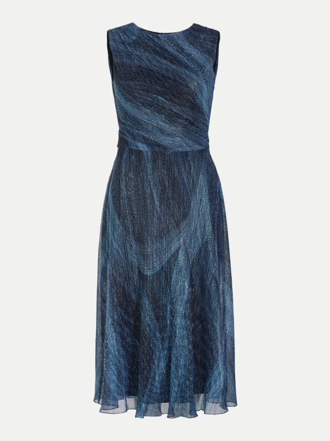 Swing Plissiertes Kleid mit Metallicfäden bei Robert Ley