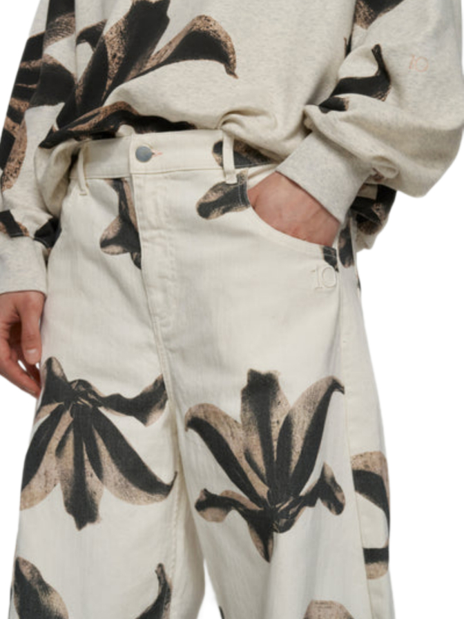 10 Days Wide-Leg Western Hose mit Blumenprint bei Robert Ley